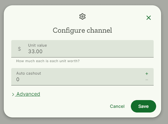 seção de edição de configurações gerais